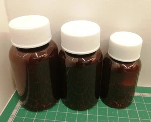 Tamperproof Screw top Pill pot Plastic Medicine Amber Bottle 20 35 50 75 100 200 - Picture 1 of 33