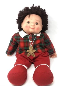 Große Baby Puppe Plüsch 23 Zoll Spielzeug Stofftier Plüschkörper Kunststoff Hände Kopf mit Garn Haar - Bild 1 von 3