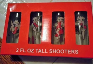 Vintage Betty Boop Set Of 4 2 Fl. Oz. Tall Shooters - NIB - Picture 1 of 7