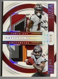 2023 National Treasures Rachaad White Mike Evans Dual Patch Nfl Gear 7/25 BUCS - Picture 1 of 7