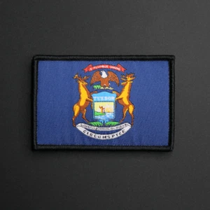 Michigan State Flagge Aufnäher USA USA gewebt/bestickt - Klettverschluss - Bild 1 von 2