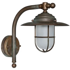 EXTERIOR lámpara de pared lámpara de pared fundición de latón antiguo patinado IP44 E27 máx. 60W MORETTI - Imagen 1 de 1