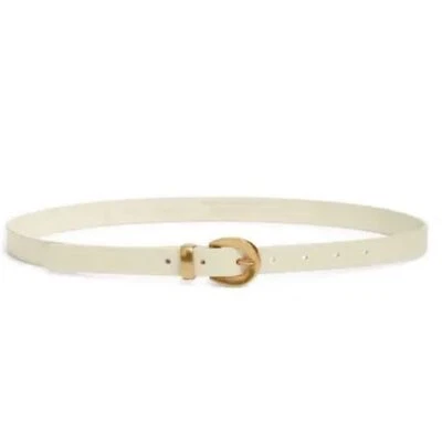 Madewell Chunky Gold Buckle Leather Belt Cream Size L - Image 1 of 4