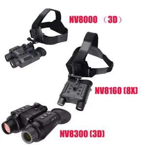 3D 8X Night Vision Goggles Head Mounted Binoculars Infrared Outdoor for Hunting - Picture 1 of 31