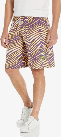 Zubaz Minnesota Vikings NFL Men's Classic Zebra Print Shorts with Team Logo Cover