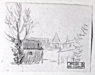 DESSIN ORIGINAL Signé P.E.COLIN +CROIX LORRAINE RARE (STEINLEN FORAIN WILLETTE) - Photo 1/4