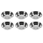  6 Pcs Stainless Steel Plate Dipping Saucer Round Tray Soy Pot Dessert