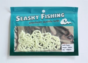 120 NEW Soft Plastic Maggots Waxies Worm Micro Baits Lures Fishing Tackle 1cm - Picture 1 of 1