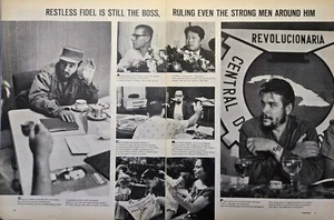 Kubanische kommunistische Revolutionäre Castro Che Guevara Vintage Zeitschriftendruck 1963 - Bild 1 von 4