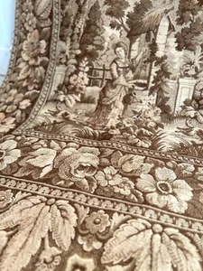 Antiguo Francés LARGO castillo ESCENAS DEL PAÍS COLGANTE PARED tapiz floral c1880 - Imagen 1 de 24