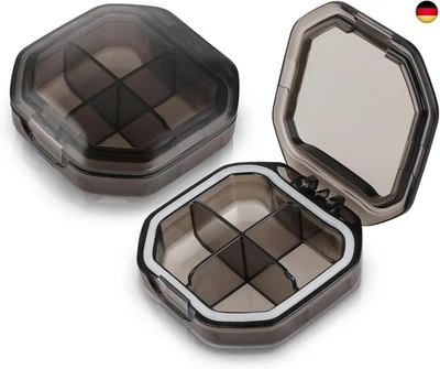 MARKE WLLHYF WLLHYF 1 Stuck Pillendose mit 4 Fächer, Tablettenbox Reise-Pillen-Organizer