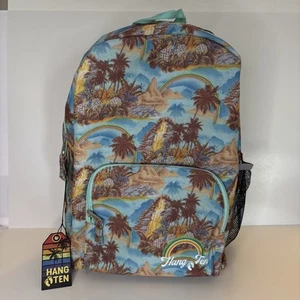 Hang Ten Surfer Backpack Tropical Palm Trees Rainbows Blue NEW NWT - Picture 1 of 8