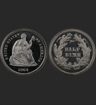 1864 NGC PR65 CAMEO 48,000 Minted + 470 Proof! $2,250 PCGS P.G. Seated Half Dime - Image 1 of 4
