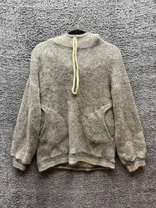 Vintage Alis Icelandic Wool Fleece Pullover Kapuzenjacke Grau Herren Größe S - Bild 1 von 11