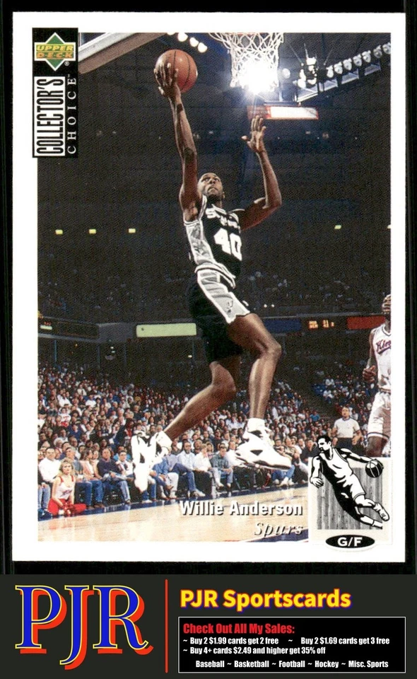 Willie Anderson 1994-95 Collector's Choice #340 San Antonio Spurs - Image 1 of 2
