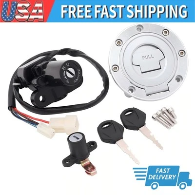 Juego de bloqueo de asiento con tapa de gas combustible interruptor de encendido para Yamaha FZ6R 04-17 MT07 MT09 18-20 Foto 1 de 4
