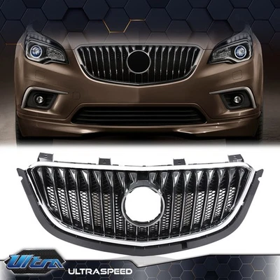 Parachoques delantero negro rejilla superior con moldura cromada apta para Buick Envision 2016-2018 Foto 1 de 4