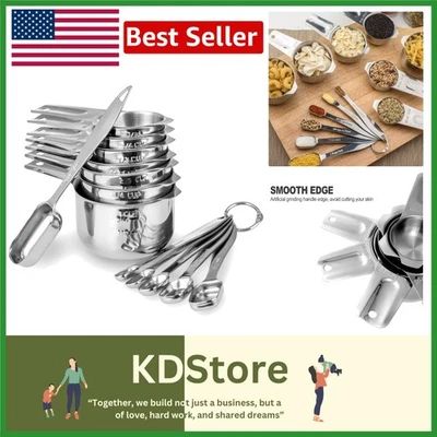 13-Piece Stainless Steel Measuring Set - Image 1 of 4