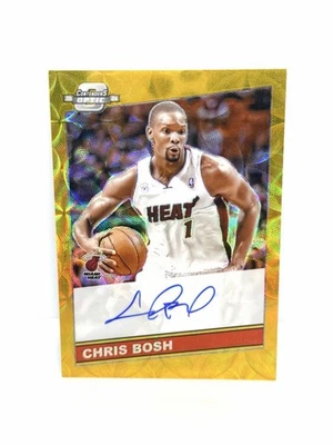 Mira telescópica Chris Bosh Auto 2023-24 Contenders Optic 1986 Tribute Gold Prizm/10 Heat Foto 1 de 3