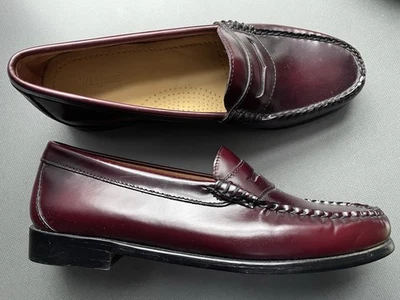GH Bass & Co Weejuns Diane Women's 7 M Penny Loafer Burgundy Leather Shoes - Image 1 of 4