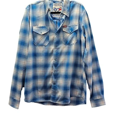 Dixxon The Winfield Flannel Shirt Size LT Long Sleeve Mens Shirt Pearl Snap Blue - Image 1 of 4