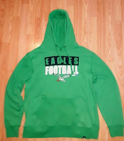 Philadelphia Eagles Kelly Green Football NFL Hoodie Sweatshirt Size Mens Large Cover