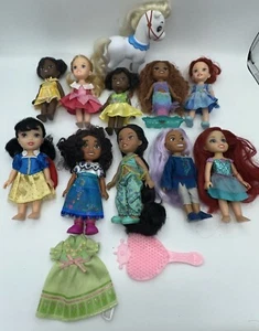 Lot Of 10 Disney Animator's Collection 5" Mini Toddler Dolls + Horse - Picture 1 of 14