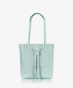 GiGi New York Hannah Tasche Leder geprägt Python NEU mit Etikett Azure - Bild 1 von 9