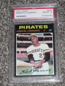 1971 Topps Baseball # 630 Roberto Clemente Pittsburgh Pirates PSA 8 NM-MT NQ - Picture 1 of 2