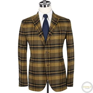 Giacca a quadri Boglioli Digione Nero Cotone Cashmere Nuova con etichette Pkts 3/2 M - Foto 1 di 12