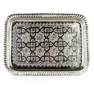Marokkanisches Teetablett "Plateau" 33 x 24 cm Silber - Bild 1 von 4