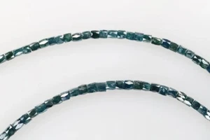4"Inc Fancy Blue Faceted diamond beads, Pipe Shape Drilled Diamond Beads Strand - Picture 1 of 6