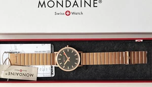 Mondaine A660.30360.16SBR reloj clásico acero inoxidable unisex Quraz oro rosa NUEVO EMBALAJE ORIGINAL - Imagen 1 de 9