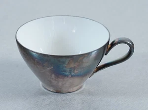 KPM Krister Bavaria Tasse Mokkatasse versilbert Art Dèco - Picture 1 of 3