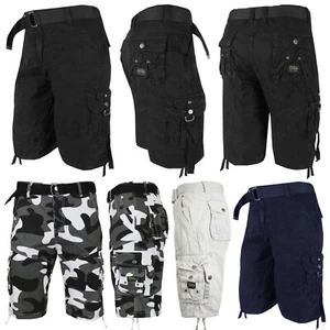 Pantalones Cortos Carga Para Hombres Cinturón Lavado Utilidad Táctico Pierna Corbatas Camping Senderismo Solapa a Presión - Imagen 1 de 16