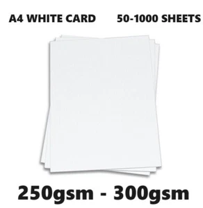 A4 White Card 250gsm-300gsm Thick Printer Copier Paper Cardboard 50-1000 Sheets - Picture 1 of 3