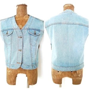 Whooz Blooz Jeans Vest Size Medium Retro Grunge Denim Vintage 1990s - Picture 1 of 7
