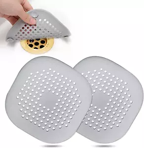 Hair Drain Catcher,Square Drain Cover for Shower Silicone Hair Stopper with Suct - Picture 1 of 12