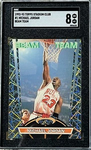 1992-93 Topps Stadium Club Michael Jordan Beam Team #1 SGC 8 HOF - Picture 1 of 2
