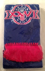 Vintage 1992 NEW Super Bowl XXVI Knit Scarf Red White Blue Sealed In Package NIP - Picture 1 of 4