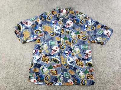 NFL Super Bowl 2004 Houston Texas Fútbol Hawaiano Camisa Abotonada Grande Para Hombre Foto 1 de 4