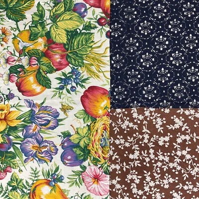 Tela vintage floral y encaje pequeños cortes para coser y hacer manualidades Foto 1 de 4