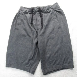 Lululemon Shorts Mens Large Gray Elastic Drawstring Waist Fleece Casual Lounge - Picture 1 of 12