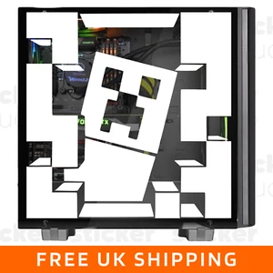 Adesivo MINECRAFT - grafica decalcomania - custodia finestra PC da gioco ATX EATX laptop - Foto 1 di 3