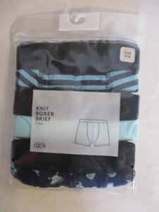 NIP Nordstrom Rack Lot of 3 Space & Stripes Pack Knit Boxer Briefs Size 5-6 - Picture 1 of 3