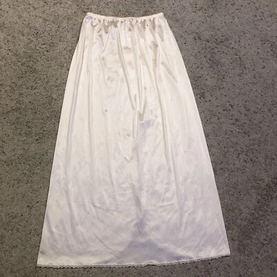 Винтажный VANITY FAIR размер M слоновой кости бежевый 36» длиной половина скольжения назад разрез нейлона Z22 - Изображение 1 из 4