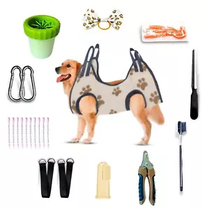 11-in-1 Pet Grooming Hammock Sling with Hook - Complete Helper Set for Cat an... - Picture 1 of 7