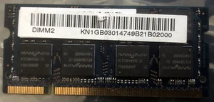 1GB NANYA DDR2 2Rx8 PC2-5300 667Mhz SODIMM Laptop Memory RAM SO-DIMM - Picture 1 of 3