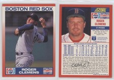 1990 Score Pepsi Boston Red Sox Roger Clemens #21