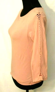 GUESS JEANS HEMD GRÖSSE LARGE ROSA 3/4 LÄNGE GEFLOCHTENE ÄRMEL TAILLIERT VINTAGE Y2K - Bild 1 von 7